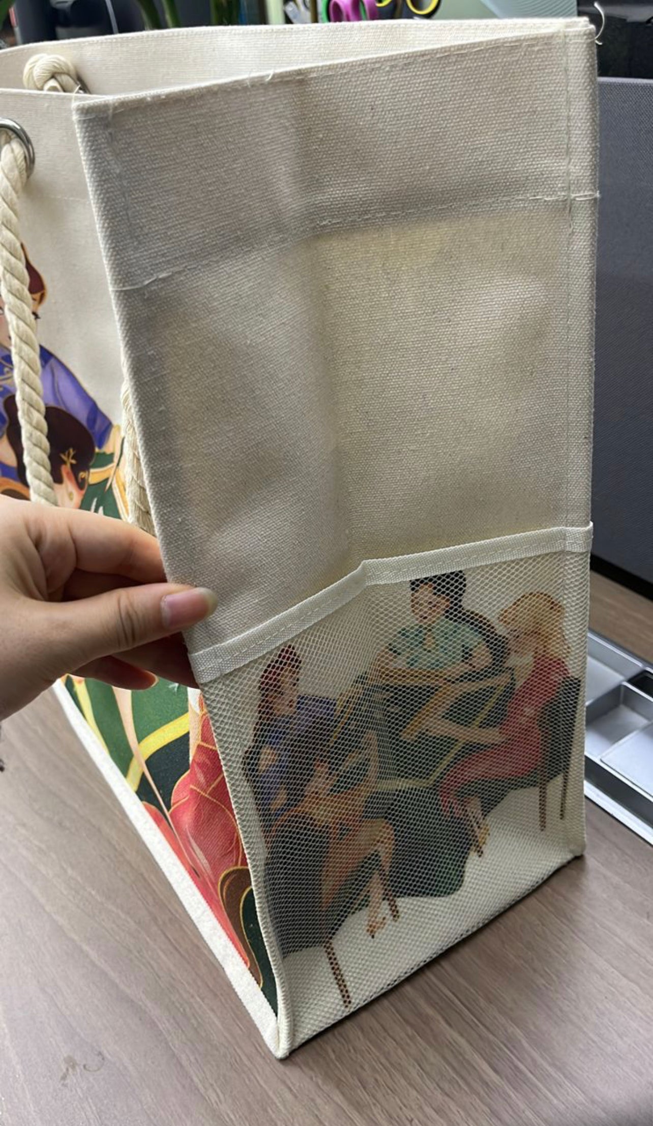 Mah Jongg Jumbo Tote Bag side view - Mahj USA