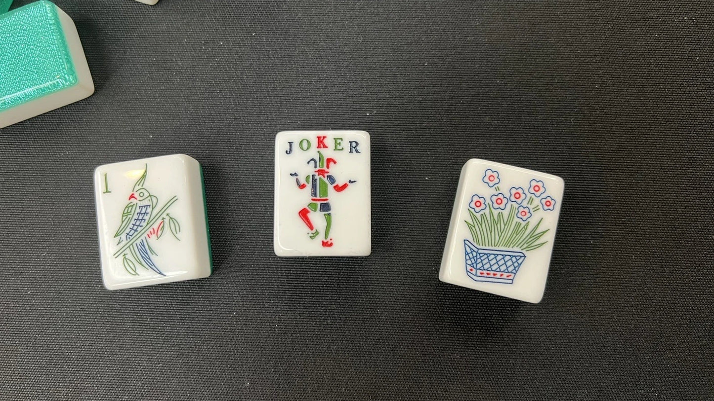 MAH JONGG SET SILVER SPARKLE 160 LARGER TILES MAHJONG MAJONG EASY TO READ NEW
