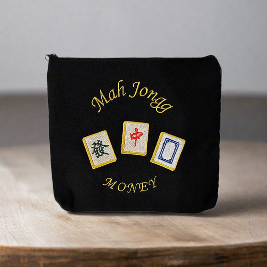 front view of Mah Jongg 3-Zipper Money Bag