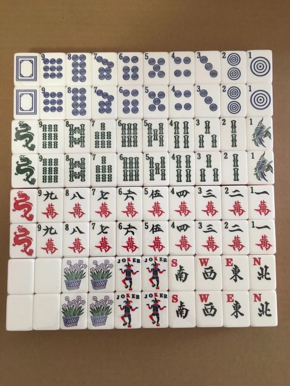 AMERICAN MAH JONGG SET PINK & WHITE MAHJONG 160 TILES JESTER JOKER EASY TO READ