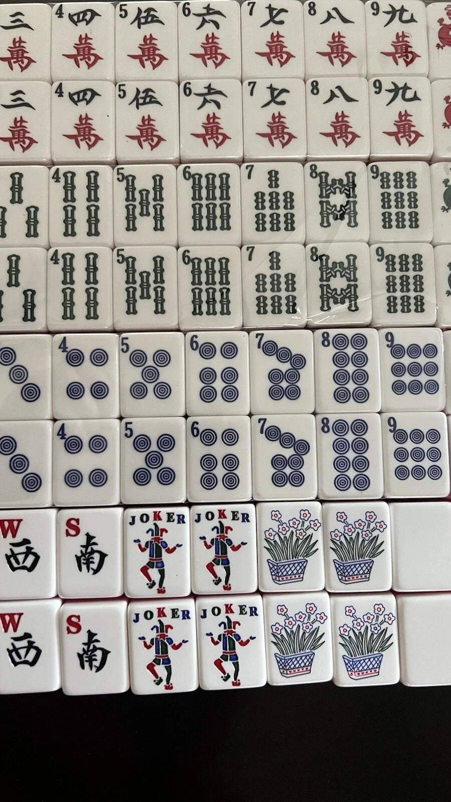 AMERICAN MAH JONGG SET PINK & WHITE MAHJONG 160 TILES JESTER JOKER EASY TO READ