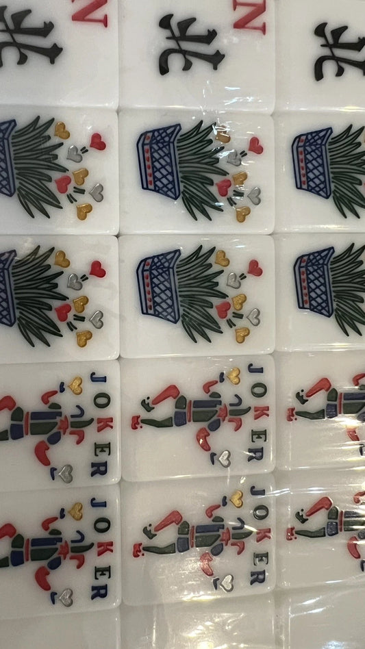 MAH JONGG SET ENGRAVED HEARTS 160 LARGE CHUNKY TILES MAHJONG MAJONG EASY TO READ