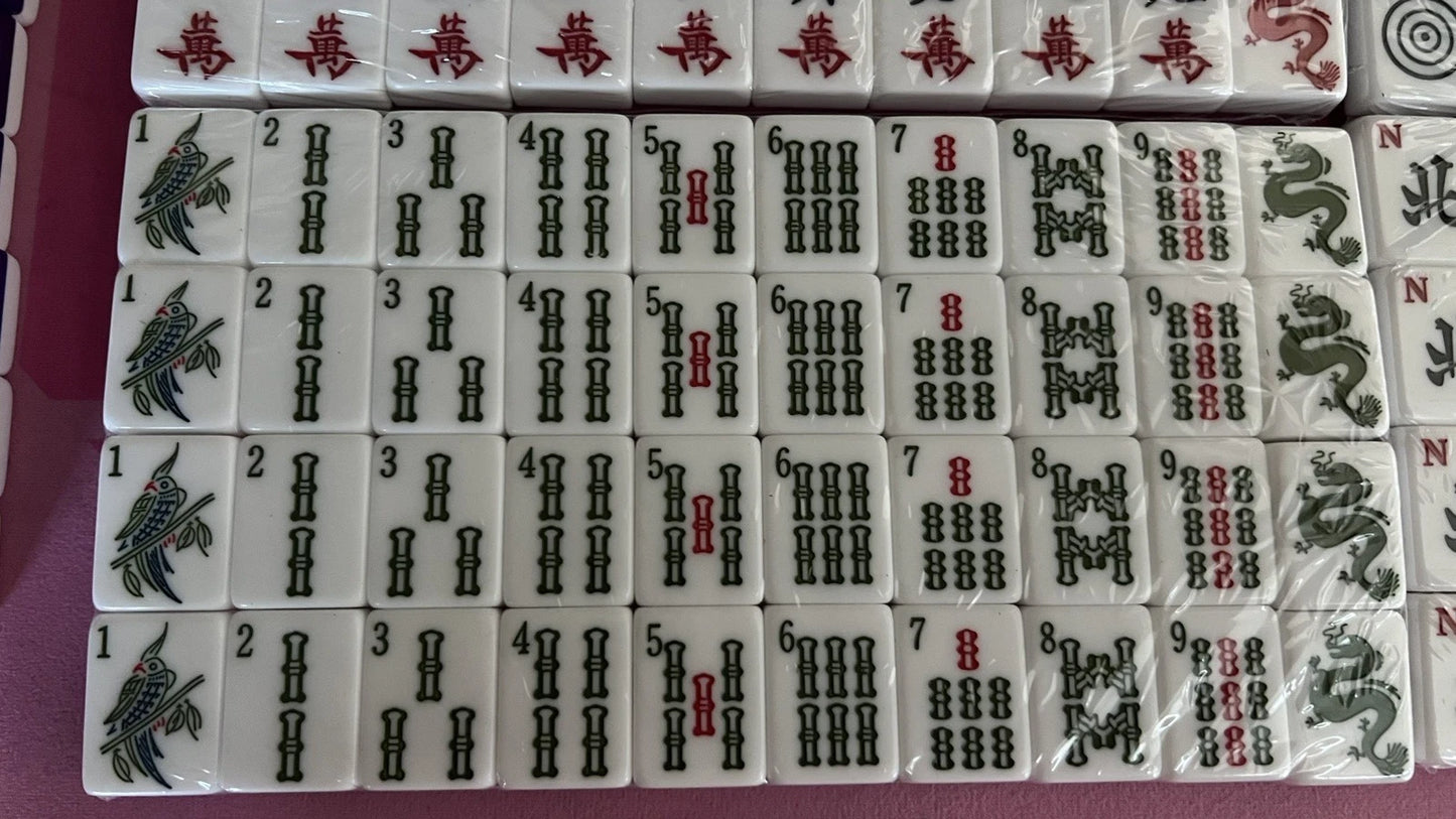 MAH JONGG SET SILVER SPARKLE 160 LARGER TILES MAHJONG MAJONG EASY TO READ NEW