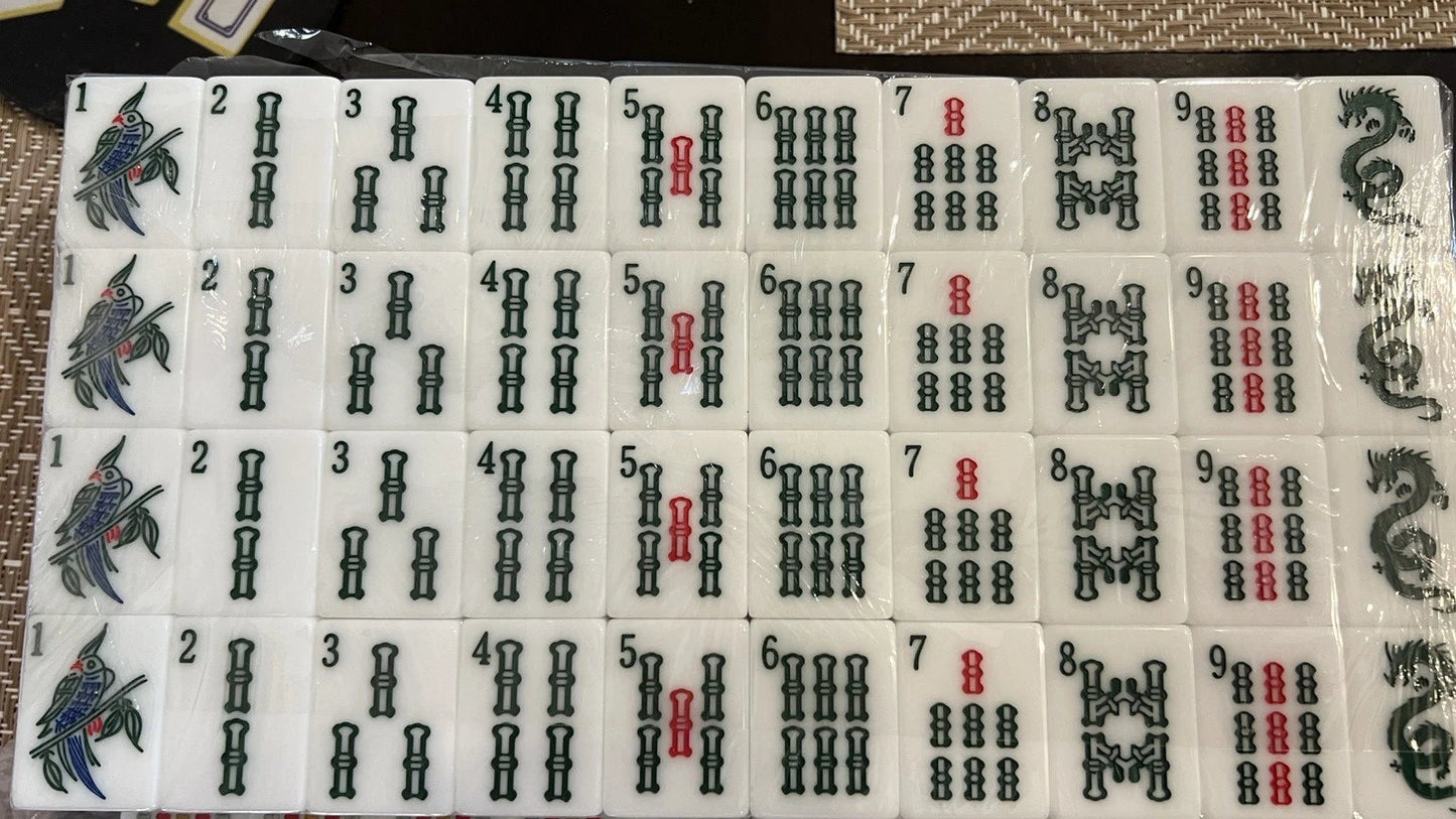 MAH JONGG SET ENGRAVED HEARTS 160 LARGE CHUNKY TILES MAHJONG MAJONG EASY TO READ