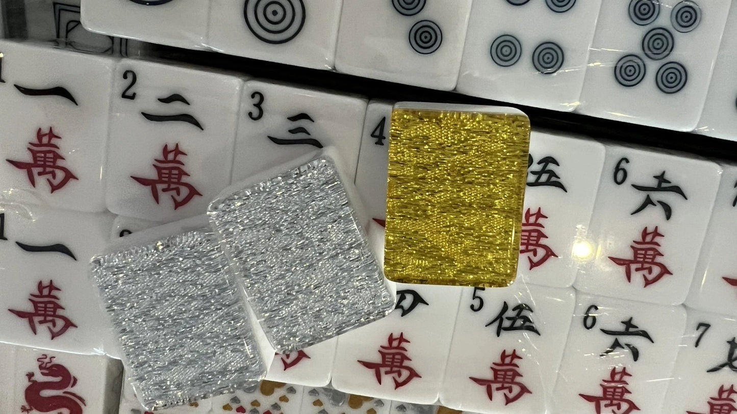 MAH JONGG SET SILVER SPARKLE 160 LARGER TILES MAHJONG MAJONG EASY TO READ NEW