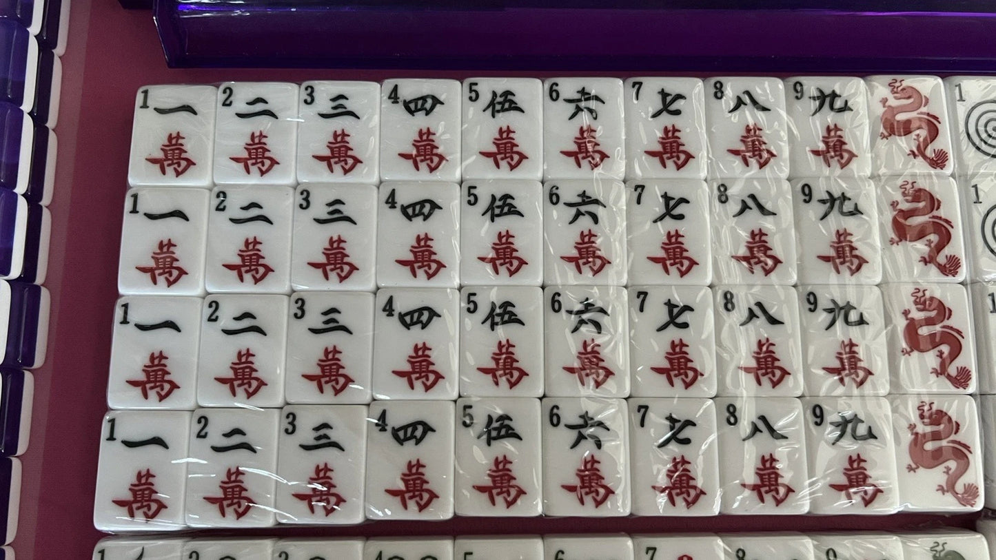 MAH JONGG SET GREEN SPARKLE 160 LARGER TILES MAHJONG MAJONG EASY TO READ NEW