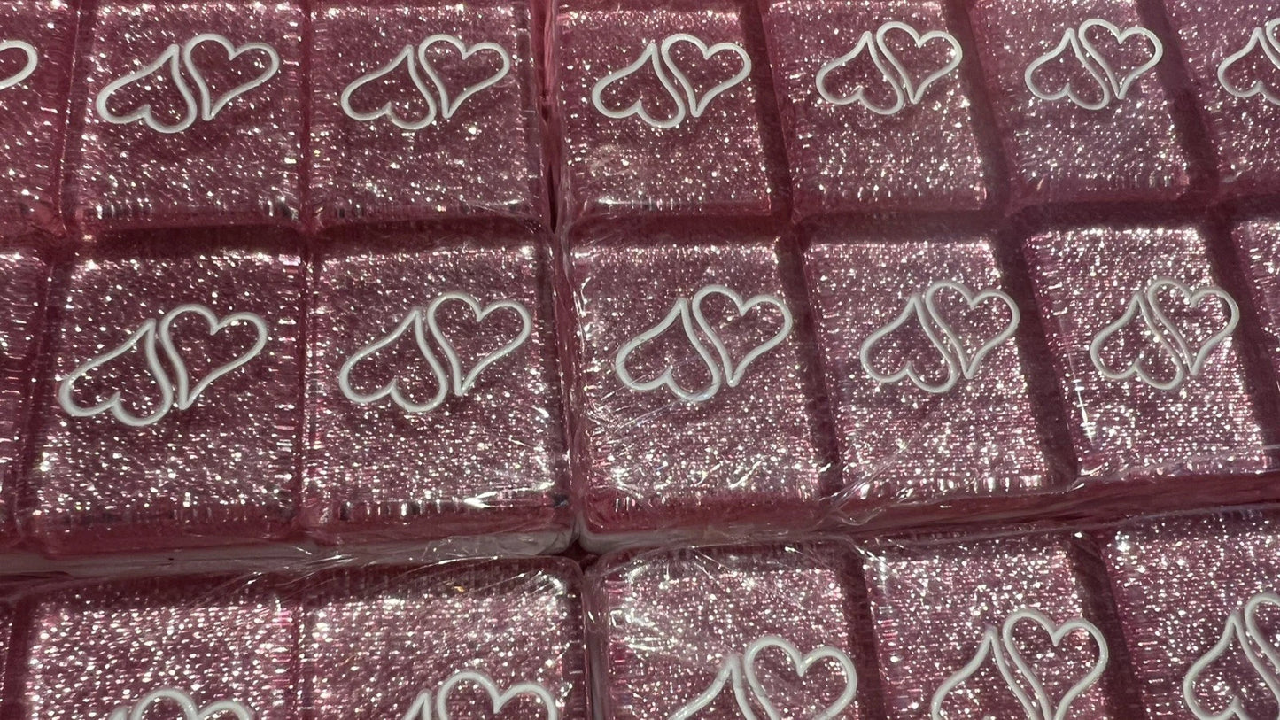 MAH JONGG SET PINK SPARKLE HEARTS 160 LARGER TILES MAHJONG MAJONG EASY TO READ